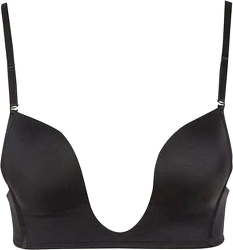 V-Bra - Balconette BH - Zwart - Katoen - Afneembare Schouderbandjes