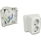 Power - Deksel Kabeldoos - Grijs - Inclusief 2-voudig Contactdoos