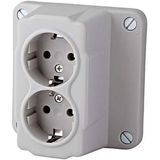 Power - Deksel Kabeldoos - Grijs - Inclusief 2-voudig Contactdoos