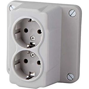 Power - Deksel Kabeldoos - Grijs - Inclusief 2-voudig Contactdoos