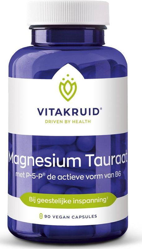 Vitakruid Magnesium Tauraat - met p-5-p de actieve vorm van B6 - 90 vegicaps