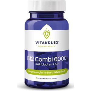 Vitakruid Vitamine b12 combi 6000 met folaat en p-5-p 60 tabletten