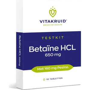 Vitatkruid Testkit Betaine HCL 650 mg & pepsine 160 mg - 10 tabletten