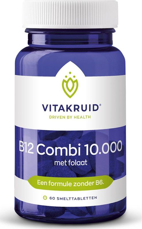 Vitakruid - B12 Combi 10.000 - Voedingssupplement - Smelttabletten - Met Folaat