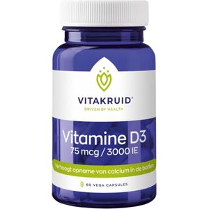 Vitakruid Vitamine D3 75mcg/3000IE 60 Vegetarische capsules