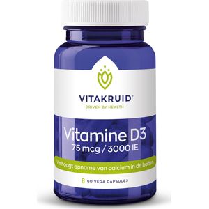 Vitakruid Vitamine D3 75mcg/3000IE 60 Vegetarische capsules