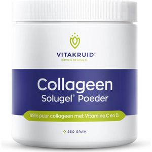 Vitakruid Collageen Solugel poeder; 99% puur collageen met Vitamine C en D 250 gram