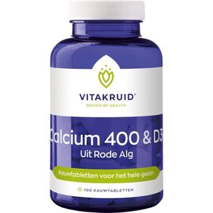 Vitakruid Calcium 400 & D3 uit rode alg 100 Kauwtabletten