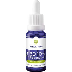 Vitakruid CBD Olie 10% full spectrum met MCT als drager 10 Milliliter