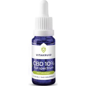 Vitakruid CBD Olie 10% full spectrum met MCT als drager 10 Milliliter