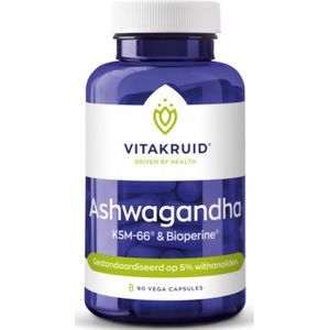Vitakruid ashwagandha ksm-66 & bioperine 90 Vegetarische capsules