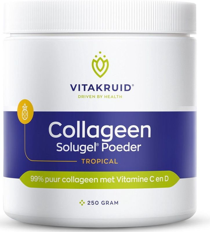 Vitakruid Collageen solugel poeder tropical (250 gram)