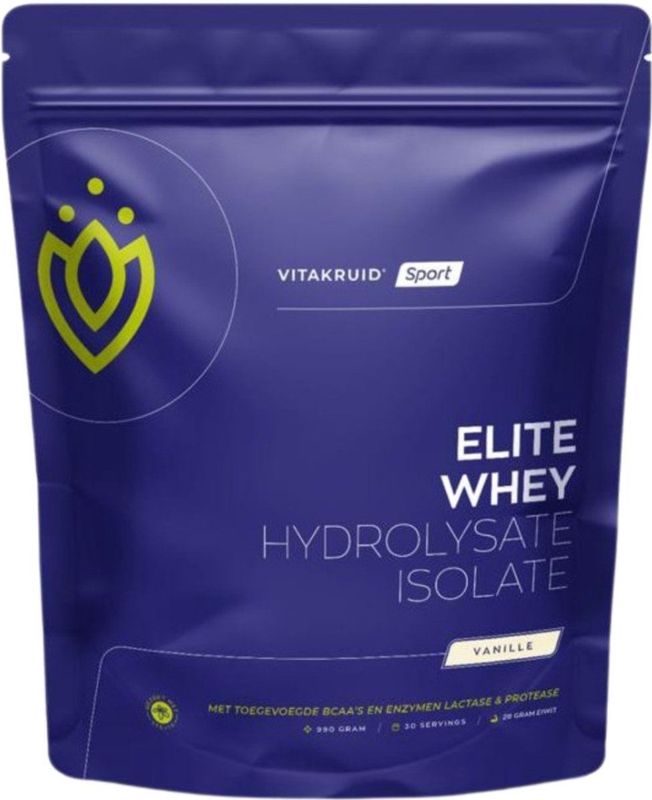 Vitakruid - Elite Whey Protein - Vanille - Poeder - 50% Hydrolysate 50% Isolate