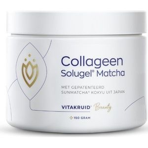 Vitakruid - Collageen Solugel Matcha - 150 gram - Blend van Gehydrolyseerd Rundercollageen en Biologische Matcha