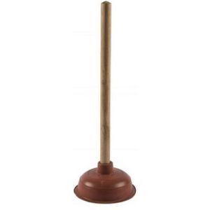 Ontstopper plopper rubber - 14 CM - houtsteel