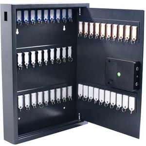 Pavo Sleutelkast met elektronisch slot, beveiligde kast, magnetisch, donkergrijs, groot, voor 50 grote sleutels, voor kantoor, bedrijf, veiligheid en thuis, 8013876