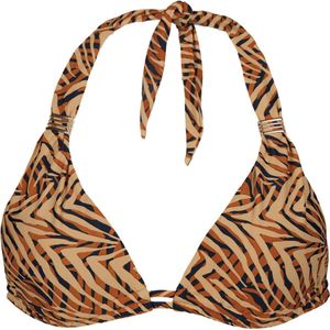 Barts Voorgevormde Triangel Bikinitop Yindi Beige/Donkerblauw/Oranje