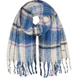 Barts geruite sjaal met franjes Loriant blauw/ecru