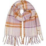 Barts geruite sjaal met franjes Loriant lichtroze/ecru/oranje