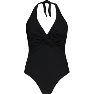 Solid - Halter Shaping One Piece - Zwart - Gerecycled Polyamide