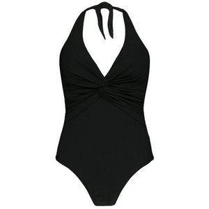 Solid - Halter Shaping One Piece - Zwart - Gerecycled Polyamide