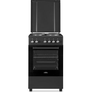 Everglades EVCK5110 - Vrijstaand Elektrisch Fornuis - Mat Zwart - 4 Kookzones - Oven: 48 Liter - 50 CM - 5 Jaar Garantie