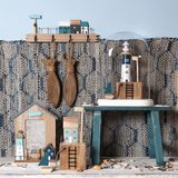 Clayre & Eef Stolp 26x15x33 cm Hout Glas Ovaal Glazen Stolp Stolp op Voet