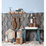 Clayre & Eef Stolp 26x15x33 cm Hout Glas Ovaal Glazen Stolp Stolp op Voet