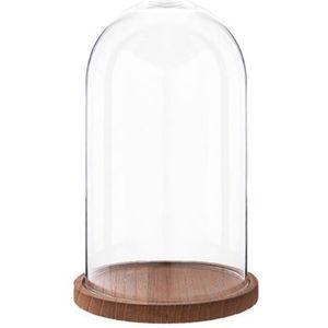 Clayre & Eef Stolp 28 cm Hout Glas Rond Glazen stolp