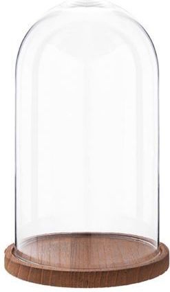 Clayre & Eef Stolp 28 cm Hout Glas Rond Glazen stolp