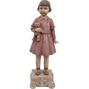 Clayre & Eef Beeld Meisje 9x7x24 cm Roze Polyresin Woonaccessoires