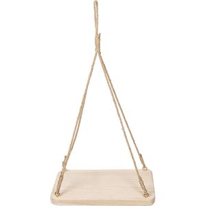 Clayre & Eef Plantenhanger 40x25x3|63 cm Beige Hout Vierkant Hangpot