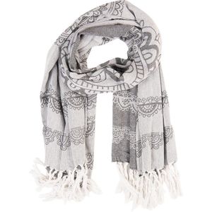 Clayre & Eef sjaal 90x170cm grijs