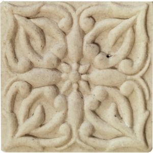 Clayre & Eef Deurknop 4x4 cm Beige Keramiek Vierkant Meubelknop