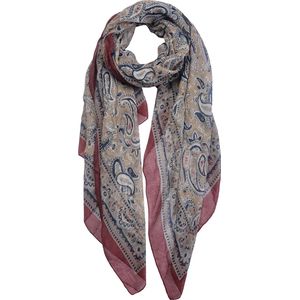 Melady Sjaal Dames Print 90x180 cm Rood Synthetisch Shawl Dames