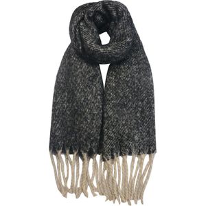 Clayre & Eef sjaal 50x180cm zwart