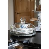 Clayre & Eef Stolp Ø 16x15 cm Grijs Ijzer Glas Rond Glazen Stolp