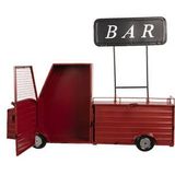 Clayre & Eef Wandkast 97x16x77 cm Rood Ijzer Bar Opbergkast Rood Opbergkast