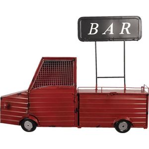 Clayre & Eef Wandkast 97x16x77 cm Rood Ijzer Bar Opbergkast