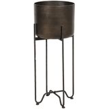 Clayre & Eef Plantenstandaard Ø 28x71 cm Bruin Ijzer Rond Bloempot op poten