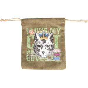 Clayre & Eef Toilettas Dames 22x25x1 cm Groen Canvas Rechthoek Kat