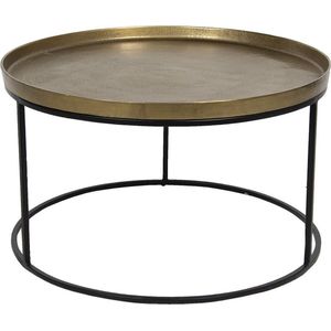 Clayre & Eef Salontafel Ø 70x41 cm Bruin Aluminium Rond Bijzettafel