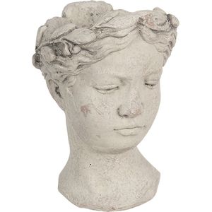 Clayre & Eef Bloempot 18x17x25 cm Grijs Bruin Steen Bloempot binnen