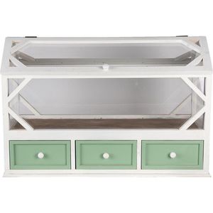 Clayre & Eef Decoratie kweekkastje 76x33x51 cm groen hout glas rechthoek