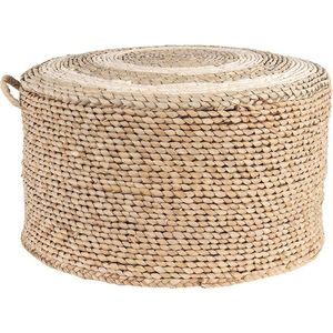 Clayre & Eef Poef Ø 40x23 cm Bruin Stro Rond Hocker