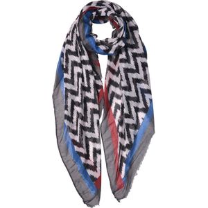 Juleeze Sjaal Dames Print 90x180 cm Blauw Synthetisch Shawl Dames