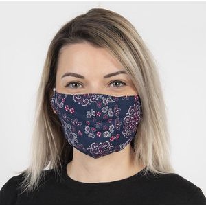 Clayre & Eef Mondkapje Wasbaar 13x26 cm Blauw Katoen