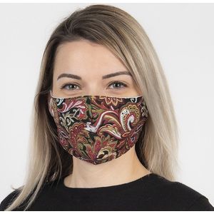 Clayre & Eef Mondkapje Wasbaar 13x26 cm Bruin Zwart Katoen