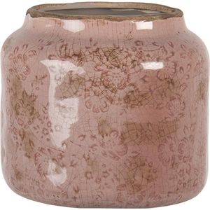 Clayre & Eef Bloempot Ø 18x16 cm Roze Keramiek Rond Bloempot binnen