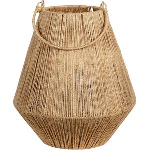 Clayre & Eef Windlicht Ø 26x31 cm Bruin Jute Rond Kaarsenhouder